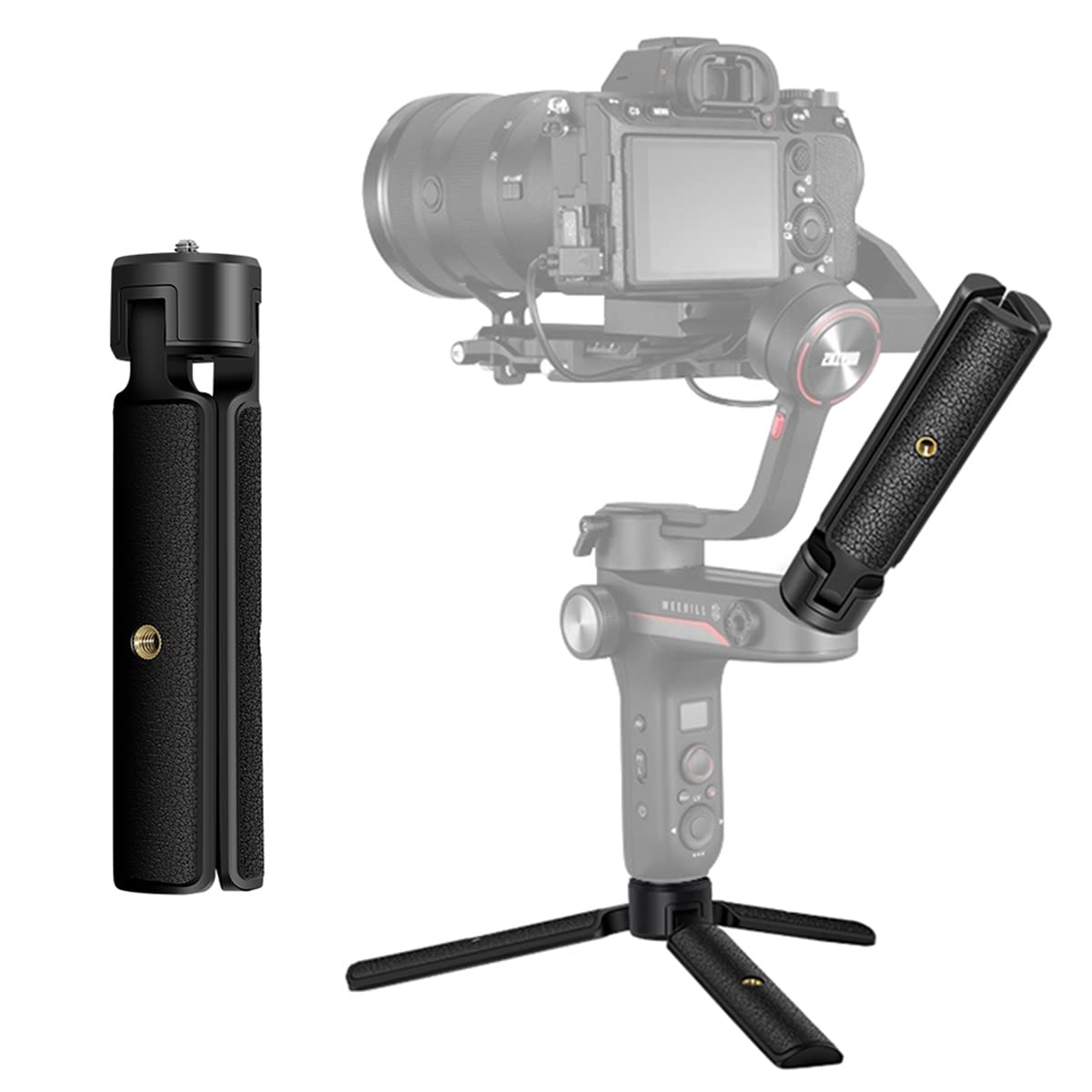 Eaxanpic Extended Handle Grip/Tripod 2 In 1 For Gimbal Stabilizer, Tabletop Tripod Stand And Handle Grip For Dji Ronin-S, Zhiyun Weebills, Zhiyun Crane, Desktop Tabletop Stand For Dslr Cameras
