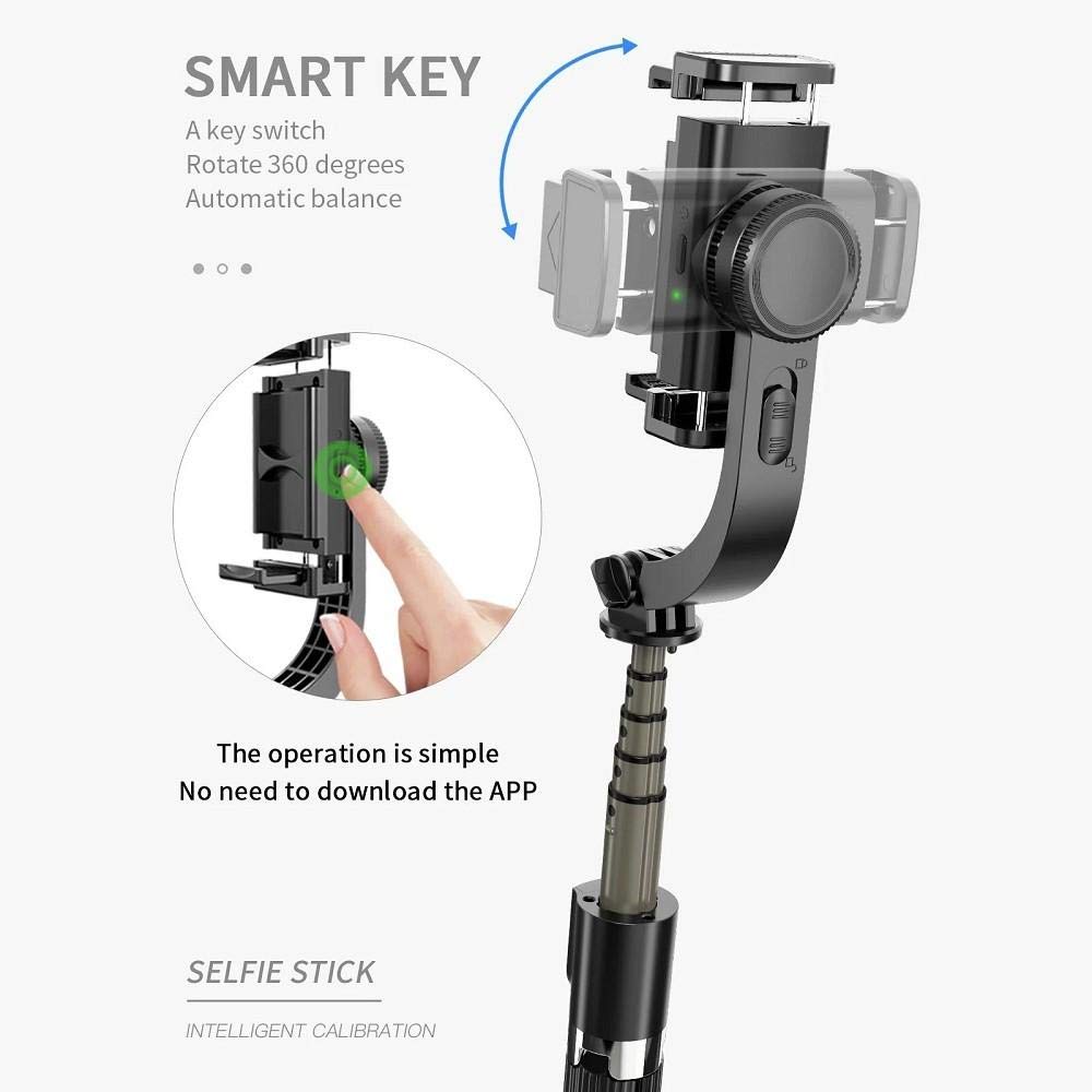 Boxwave Stand And Mount Compatible With Motorola Moto G Stylus (2020) - Gimbal Selfiepod, Selfie Stick Extendable Video Gimbal Stabilizer - Jet Black