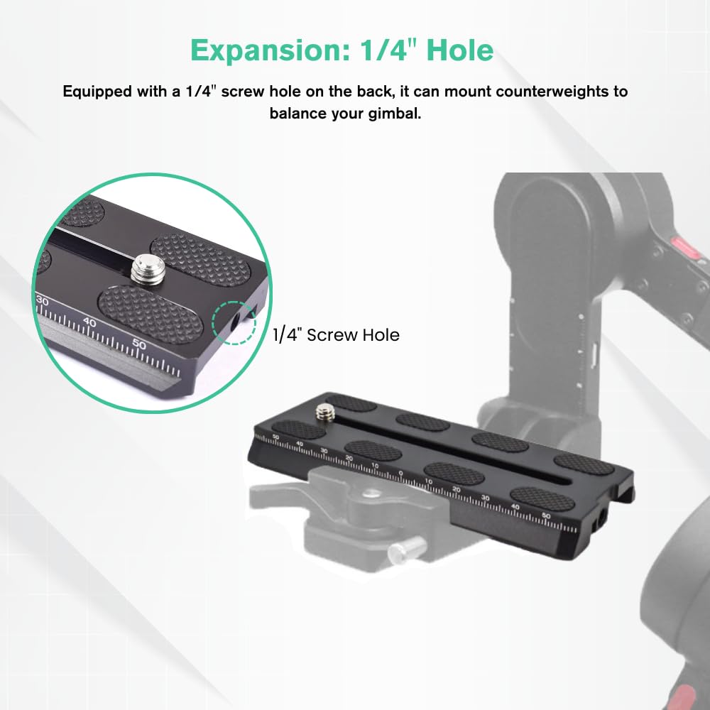 Fotoconic Quick Release Plate 120Mm Camera Mounting Rail Slider Compatible With Dji Ronin-Sc Ronin Sc Gimbal Stabilizer
