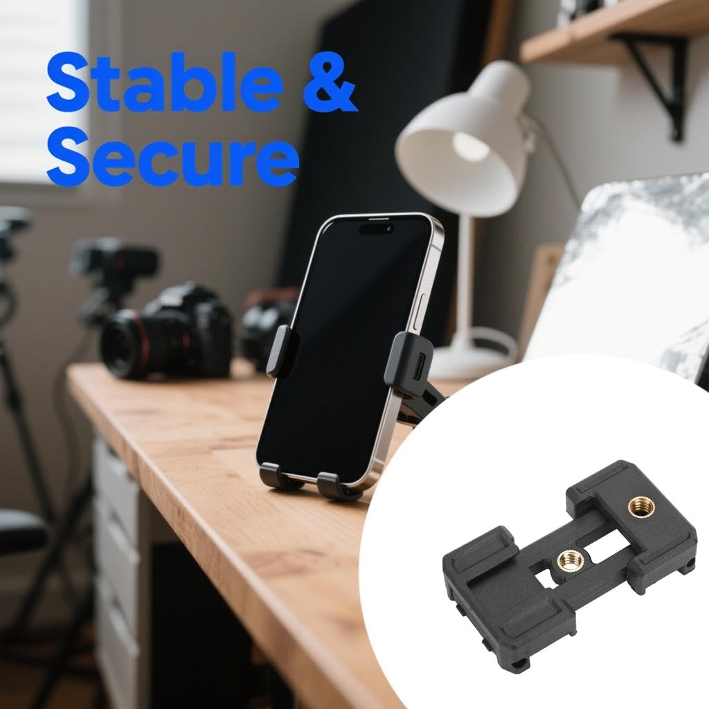 Vyroniapog Hot Shoe Extension Bracket With Non-Slip Footpad - Versatile Tripod Mount Adapter For Phones, Compact And Portable With Adjustable Clamps And 1/4In Screw Holes