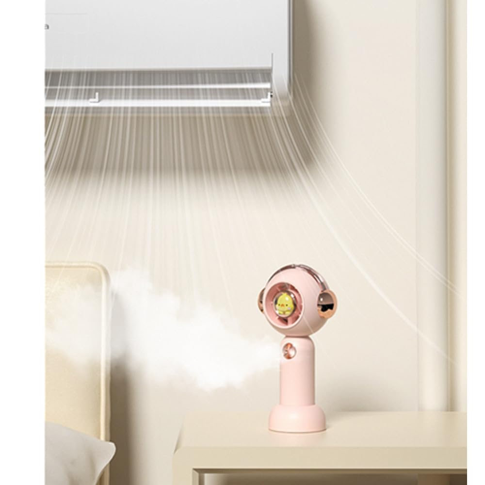 Portable Handheld Misting Fan, Rechargeable Personal Mister Fan, Battery Operated Spray Water Mist