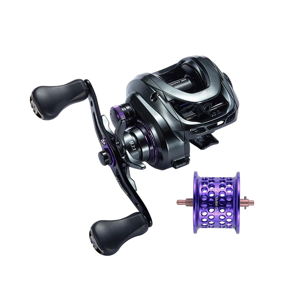 Doviello Gka200 Baitcasting Fishing Reel - 7.1:1/8.1:1 High-Speed Gear Ratio, 20Lb Carbon Drag, 5 Magnet Braking System, Low Profile Design With Dual Spools