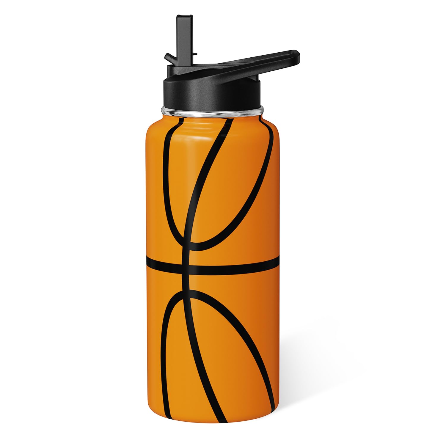 Basketball Water Bottle 32Oz Insulated Sports Water Bottles Basketball For Men Women