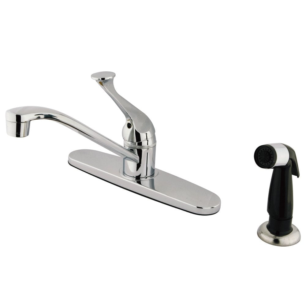 Elements Of Design Columbia Eb0572 Single Handle Kitchen Faucet With Side Sprayer, 8-Inch, Polished Chrome