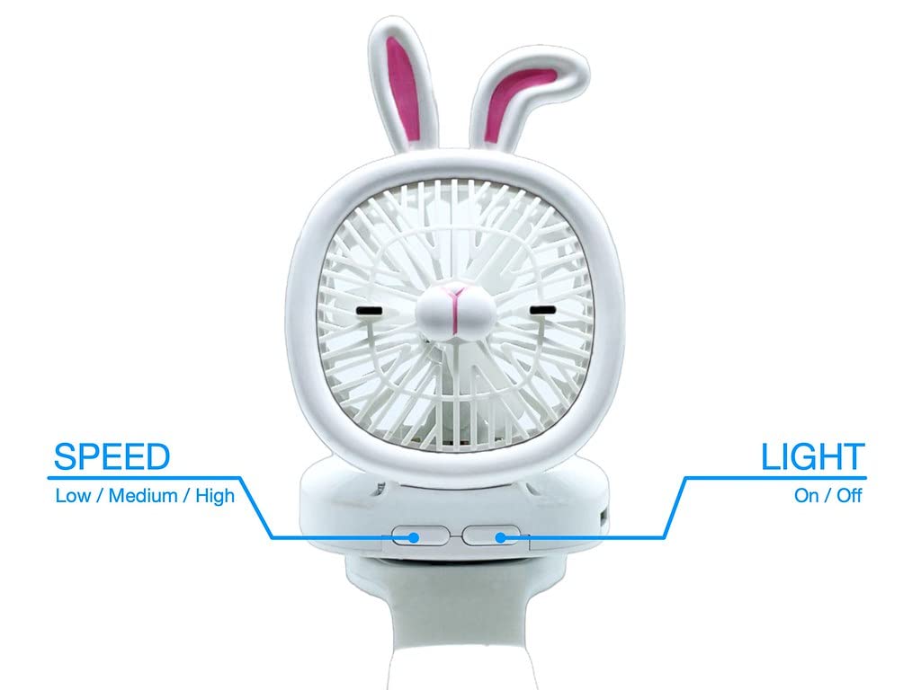 Personal Fan With Wrist Strap - Battery Operated, Usb Rechargeable Fan Portable, Led Lights