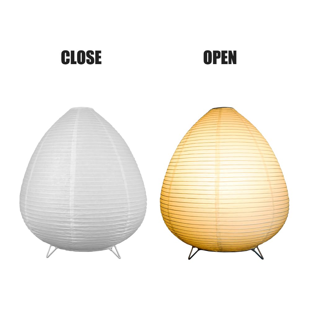 Fosinz Bedside Table Lamp Paper And Chrome Standing Lamp Room Decoration Festival Lantern Light Nightstand Desk Lamp Bedroom Dresser Living Kids Room College Dorm Coffee (White, 12.6"X11.02"X11.02")
