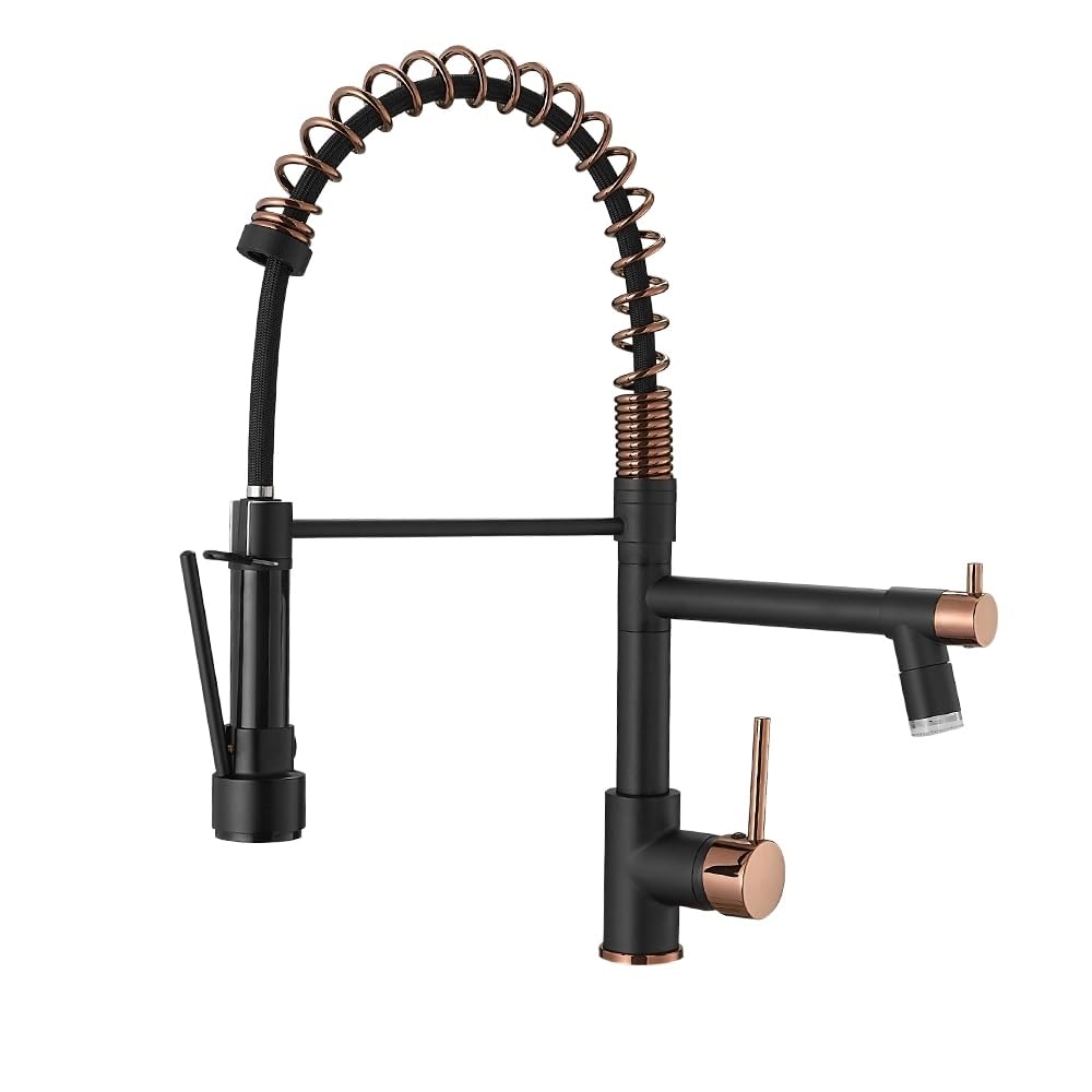 Overstock 2-Spout Single-Handle Kitchen Faucet With Led Light