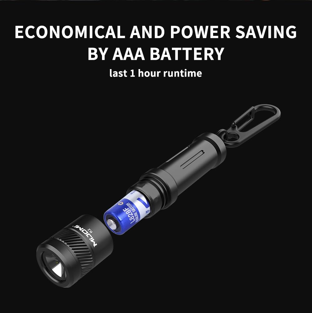 Mijomi K2 Keychain Flashlight, Small 100 Lumen Led Mini Flashlight With Aaa Battery, Pocket And Convenient, For Walking, Outdoor, Emergency