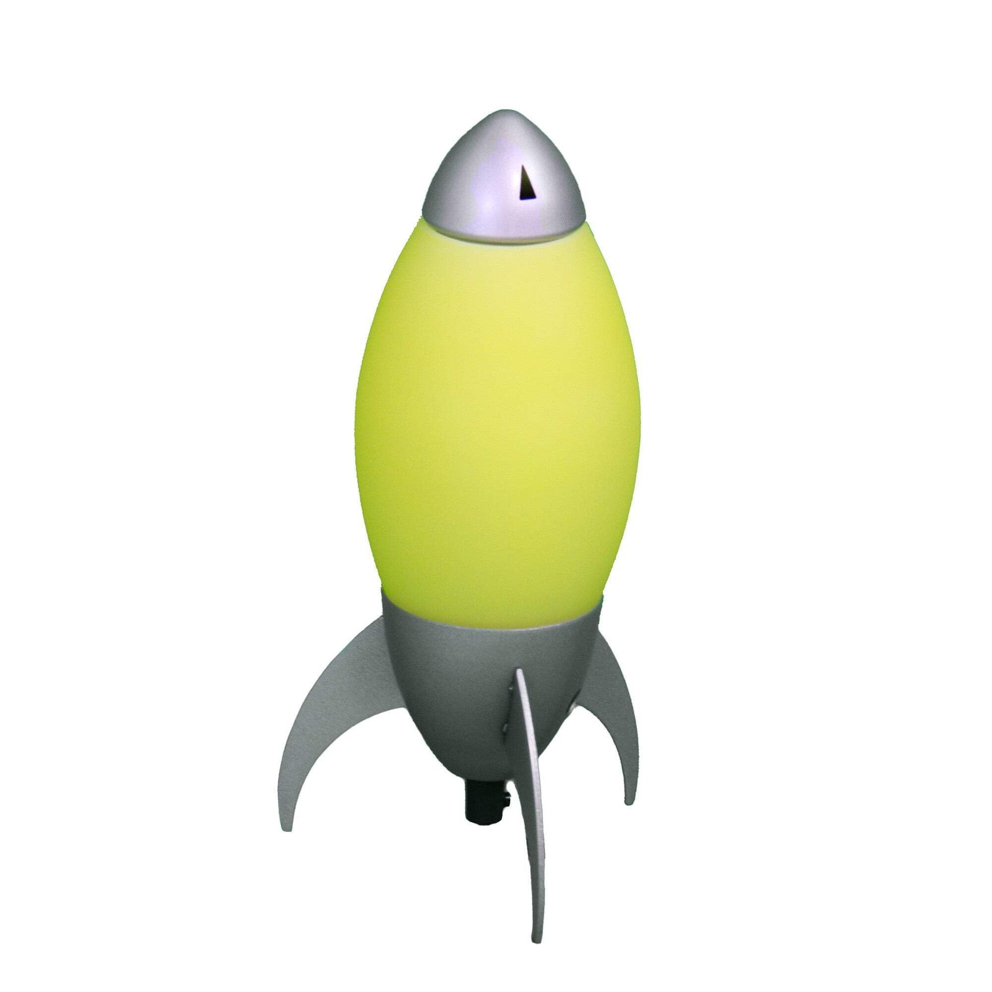 Homeroots Red And Silver Rocket Shaped Table Lamp