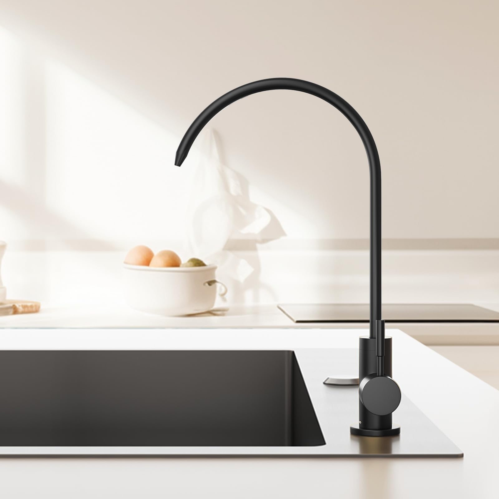 Auleend Brass Reverse Osmosis Faucet, Sink Water Filter System, Suitable For Most Reverse Osmosis Or Water Filtration Systems, Kitchen Bar Sink Drinking Faucet (Matte Black)