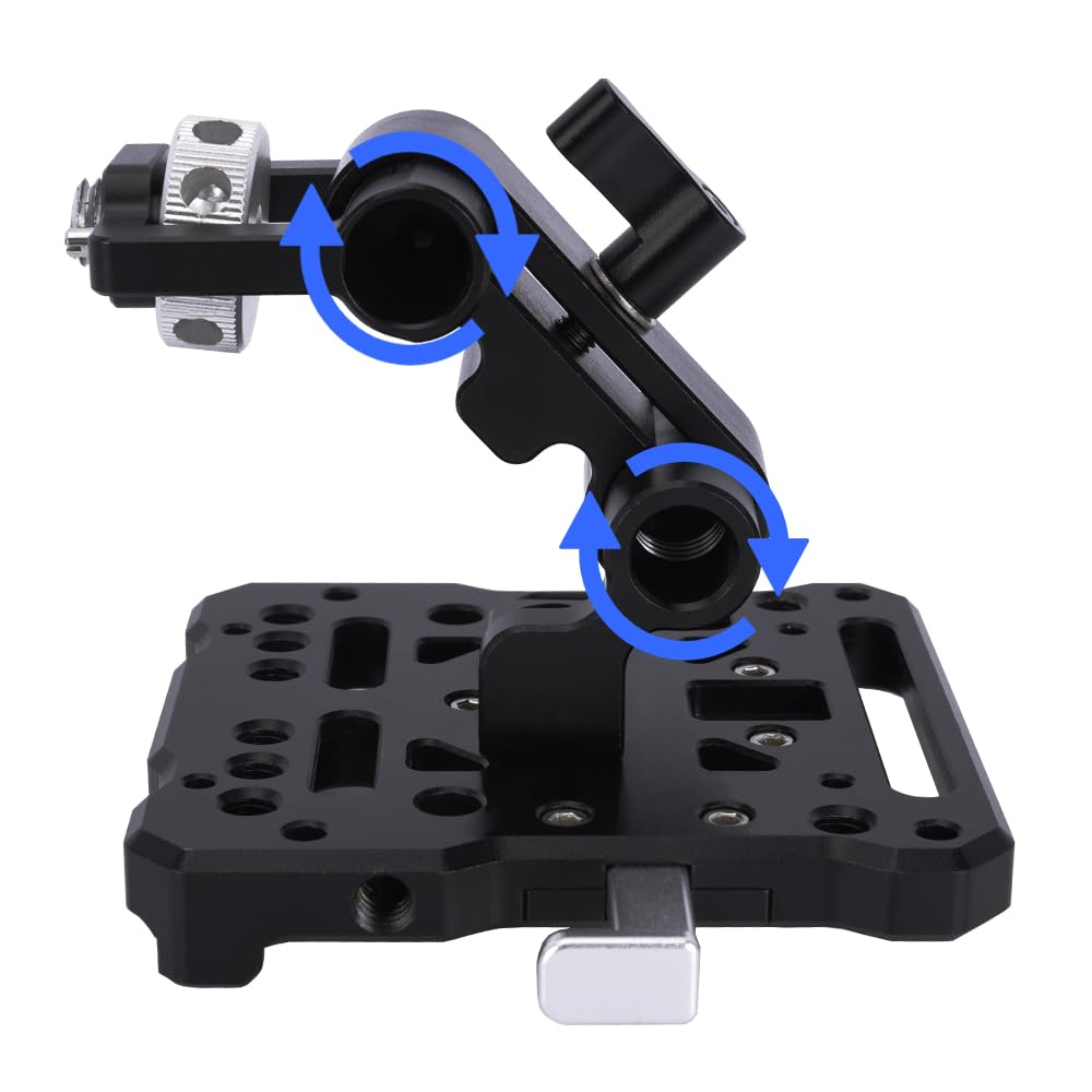 Niceyrig V Mount Battery Plate Kit With Magic Arm, Adjustable Angle Quick Release V-Lock Plate For Camera Cage, Top Handle, 15Mm Rod Clamp - 701