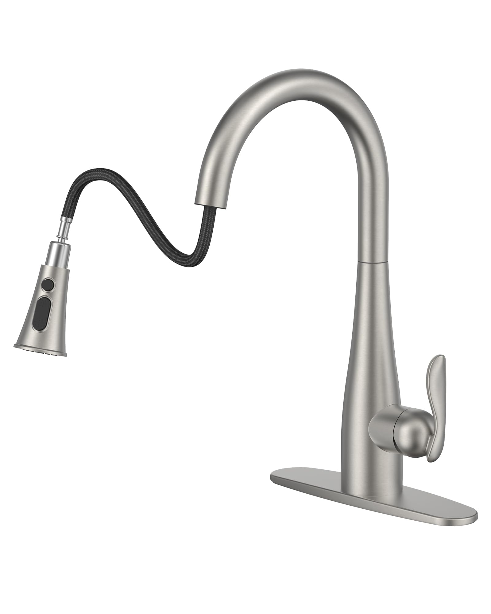 Mbillion Kitchen Faucets With Pull Down Sprayer Single Hole Stainless Steel Sink Faucet Modern Design & Anti-Splash Spray Head Suitable For Farmhouses, Rv, Laundry Room Llave Para Fregadero De Cocina