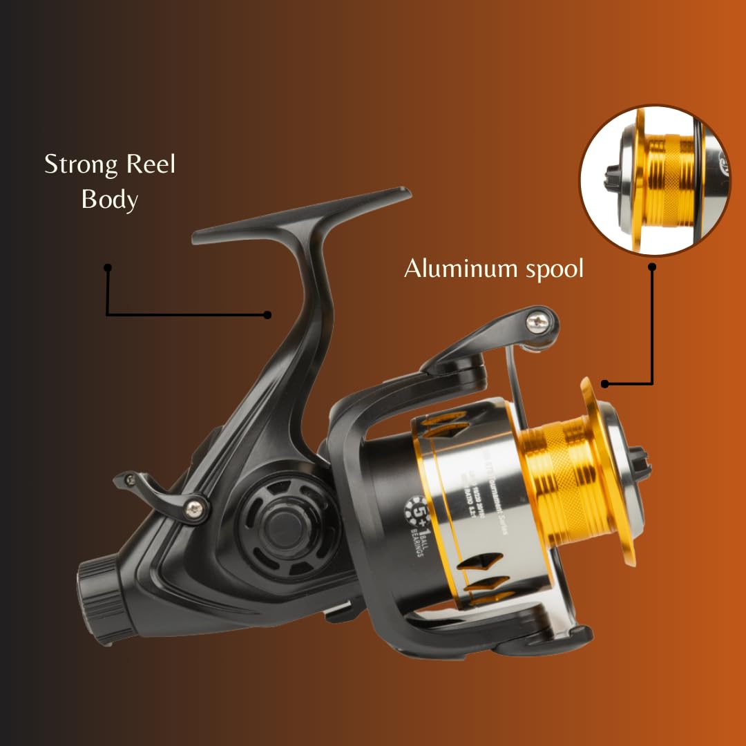 Catfish Pro Tournament Series Spinning Reel 600 Sts - Pro-Grade Performance, 5.2:1 Gear, 22Lb Drag, Front/Rear Drag, Live Liner, Aluminum Spool, Precision Brass Gears For Ultimate Angling Success