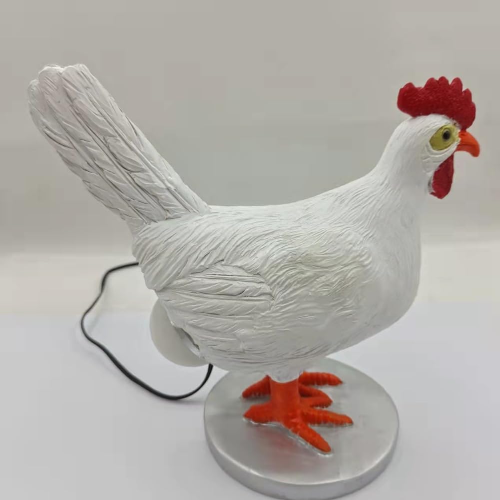 Qwlwbu Chicken Egg Lamp Lifelike Resin Chicken Egg Night Light,3D Hen Laying Egg Lamp Chicken Led Table Lamps With Usb Bedside Lamp,Easter Christmas Birthday Present For Friends
