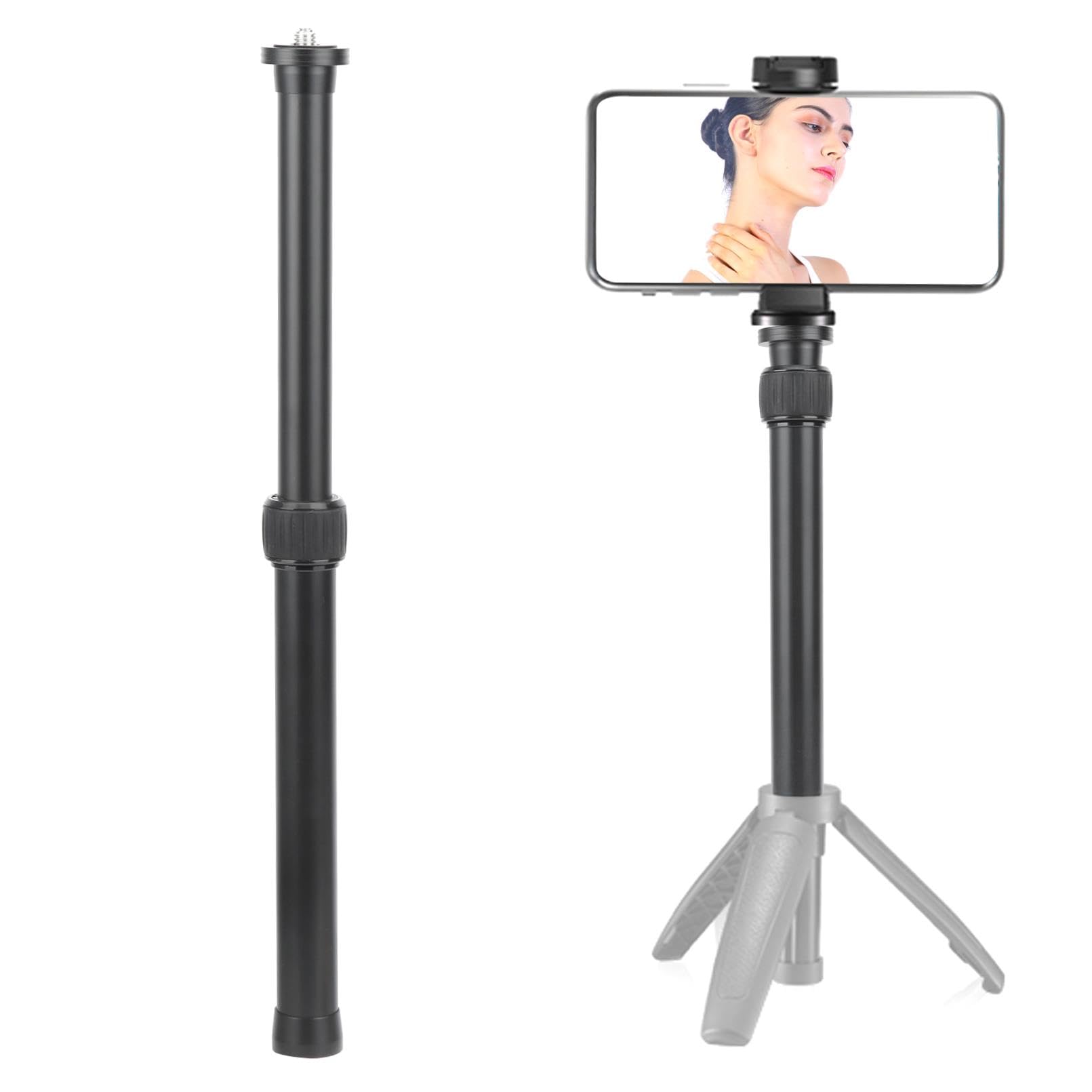 Allesoky Premium Tripod Extension Tube - Aluminum Alloy Center With/4In & 3/8In Screw - For Enhancing Stability And Reach Of Your Tripod Setup