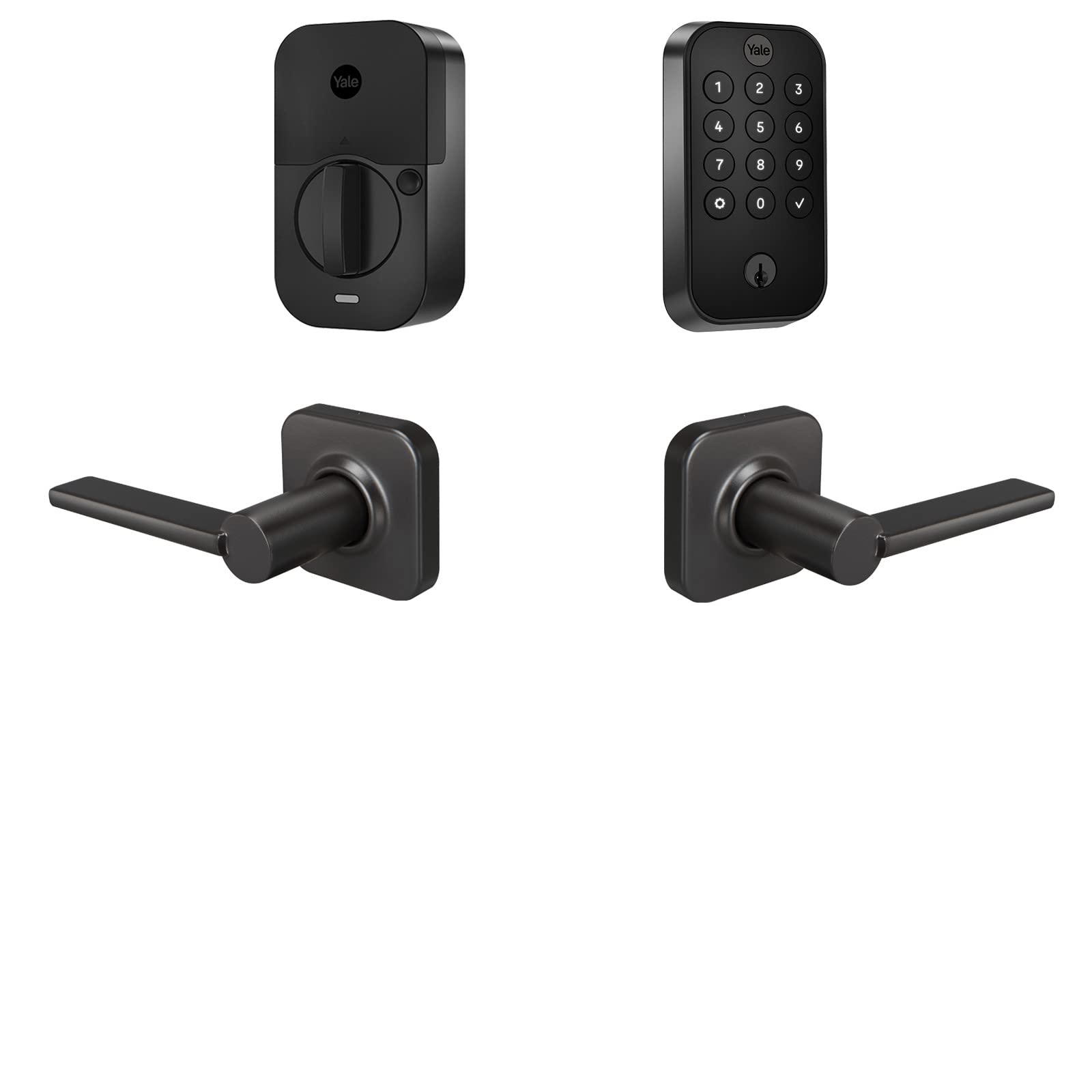 Yale Assure Lock 2 Keypad With Bluetooth And Valdosta Lever In Black Suede