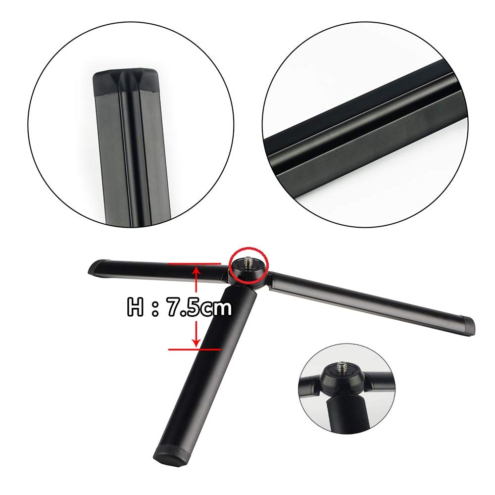 Adai Mini Tripod Selfie Tripod Desktop Phone Stand Set Top With 1/4 Inches Screw And Phone Clamp Compact Tripod For Smooth 4,Osmo Mobile,Vimble 2,Gimbal Handle Grip Stabilizer And All Cameras