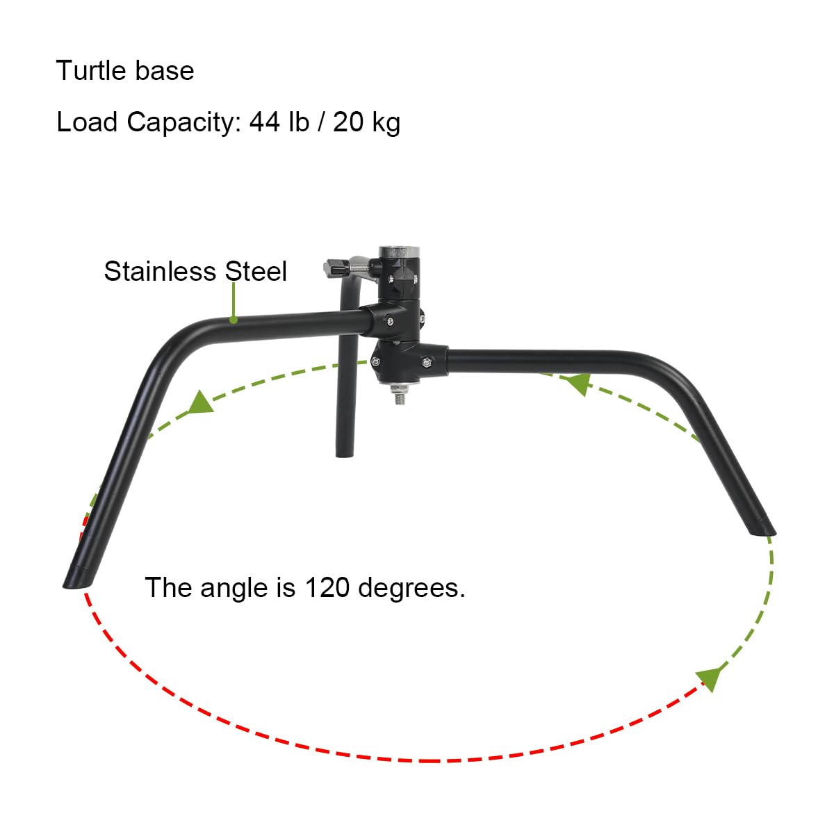 Gvm C320 C Stand Stainless Steel Heavy Duty With Boom Arm, Max Height 10.5Ft/320Cm Photography Light Stand With Holding Arm Load-Bearing 44Lb/20Kg Adjustable Stable Photography Studio Light Shooting
