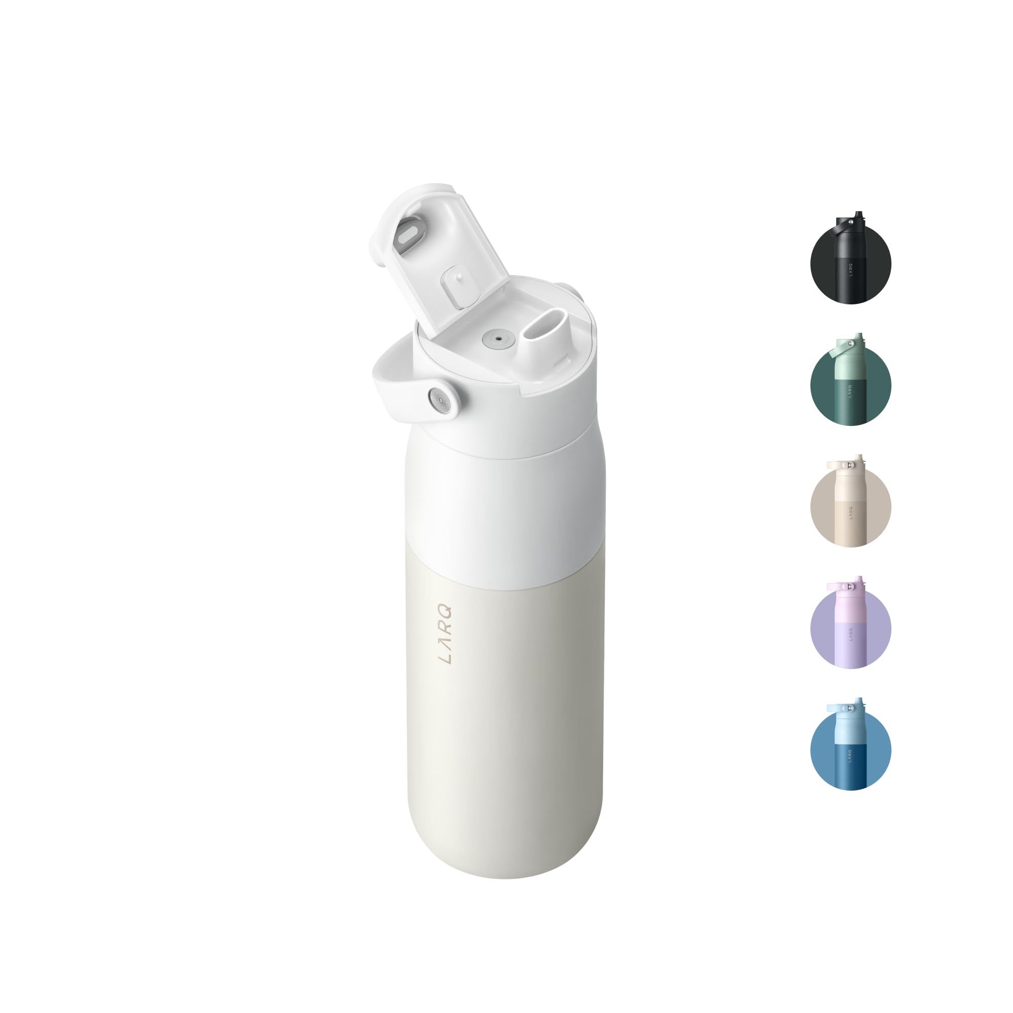 Larq Bottle Swig Top 23Oz - Insulated Wide Mouth Stainless Steel Water Bottle With Built-In Silicon