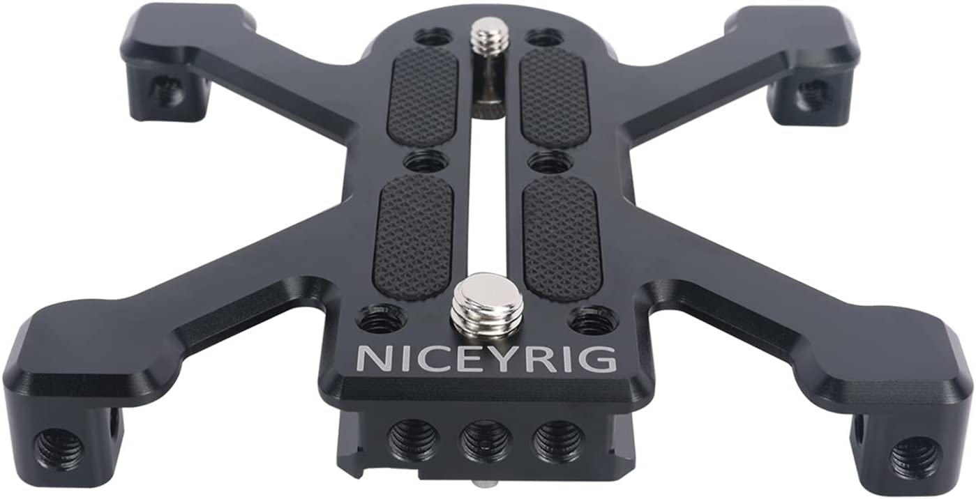 Niceyrig Quick Release Plate For Arca-Swiss Standard, Tripod/Ground Shooting Switch Plate With Four-Feet Stand Support For Heavy Camera, Camcorder - 520