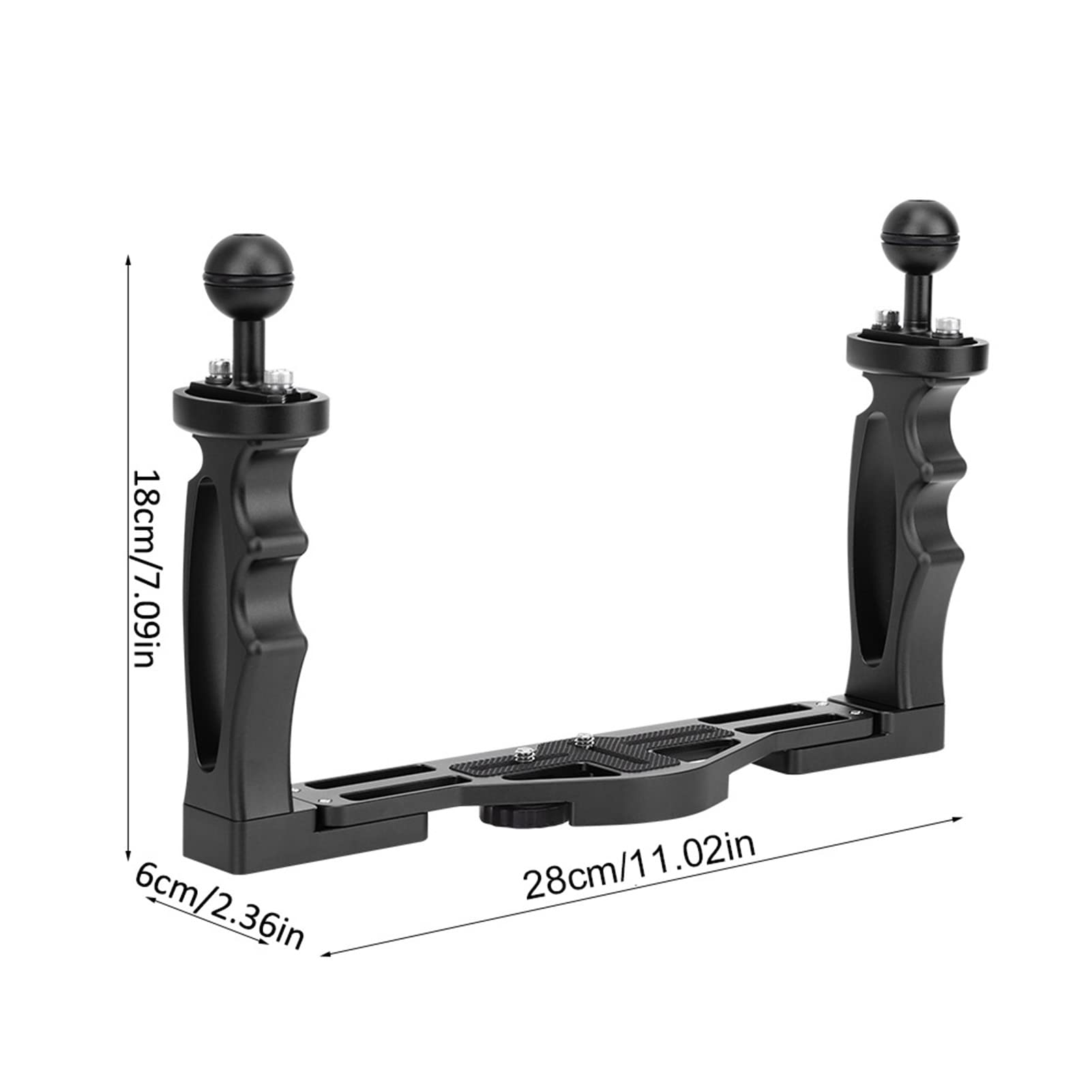 Vomeko Underwater Camera Handle Tray Bracket,Dual Handheld Hand Grip Video Stabilizer,Underwater Sports Camera Holder Stabilizer,Handheld Hand Grip Diving Flashlight Bracket
