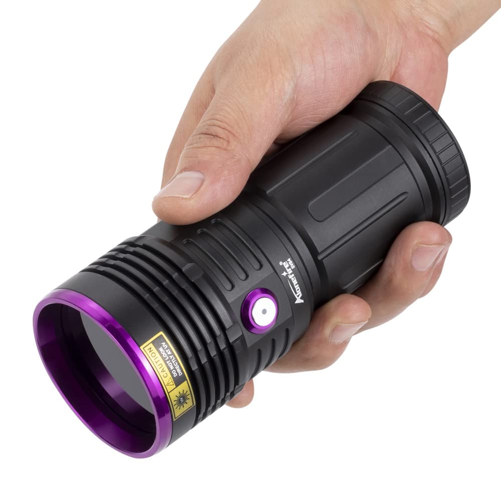 Alonefire Sv84 365Nm Uv Flashlight Strong 45W Usb C Rechargeable Black Light For Pet Urine Detection, Resin Curing, Scorpion, Fishing, Minerals, Cure Glue With Uv Protective Glasses, 4Pcs Battery
