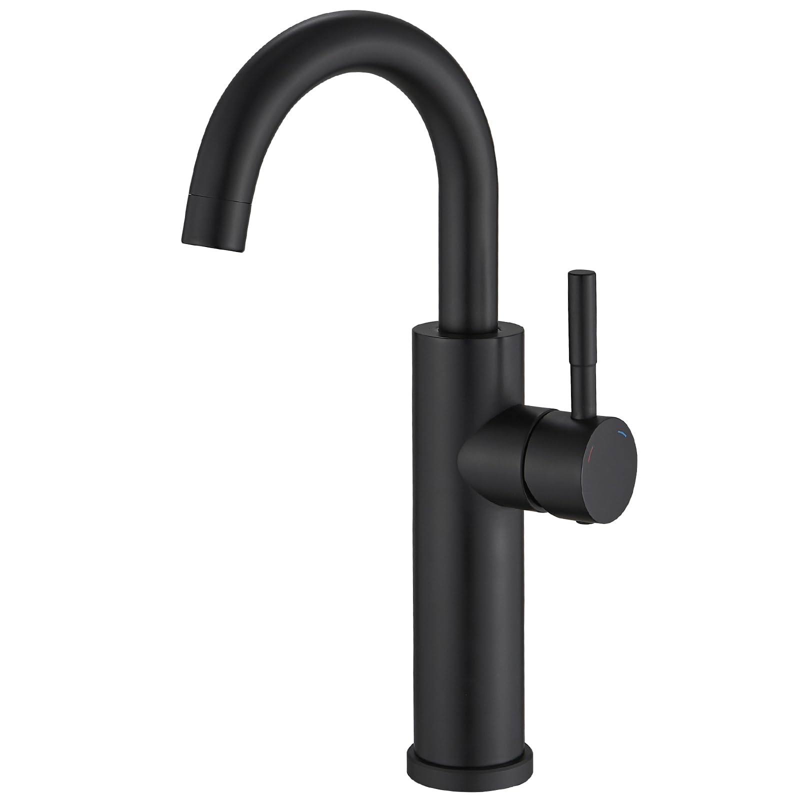 Bwe Matte Black Bathroom Bar Faucet High Arc Vessel Sink Faucet With 360° Swivel Spout Single Hole Commercial Faucet For Bathroom Or Mini Kitchen Sink Stainless Steel Modern Wet Bar Faucets
