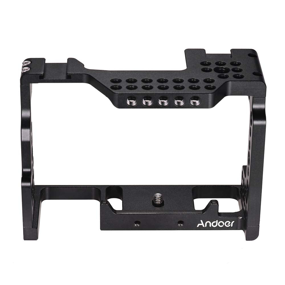 Andoer Camera Cage Video Film Making Stabilizer Aluminum Alloy Screw 1/4 Inch With Cold Shoe For Sony A7Ii/ A7Iii/ A7Sii/ A7M3/ A7Rii/ A7Riii Camera