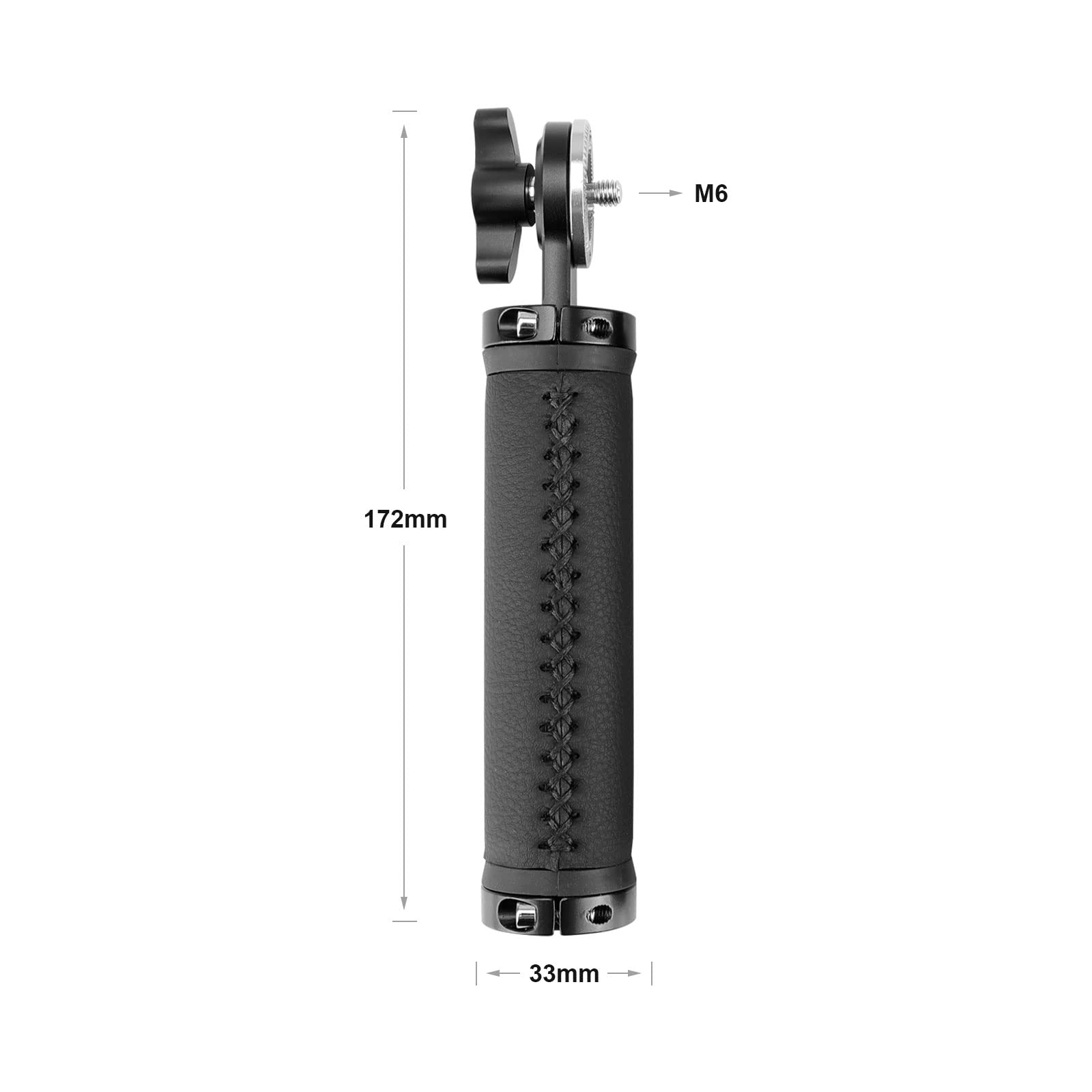 Szrig Aluminum Rosette Rubber Handle Grip With Rosette M6 Thumbscrew Connection For Dslr Camera Monitor