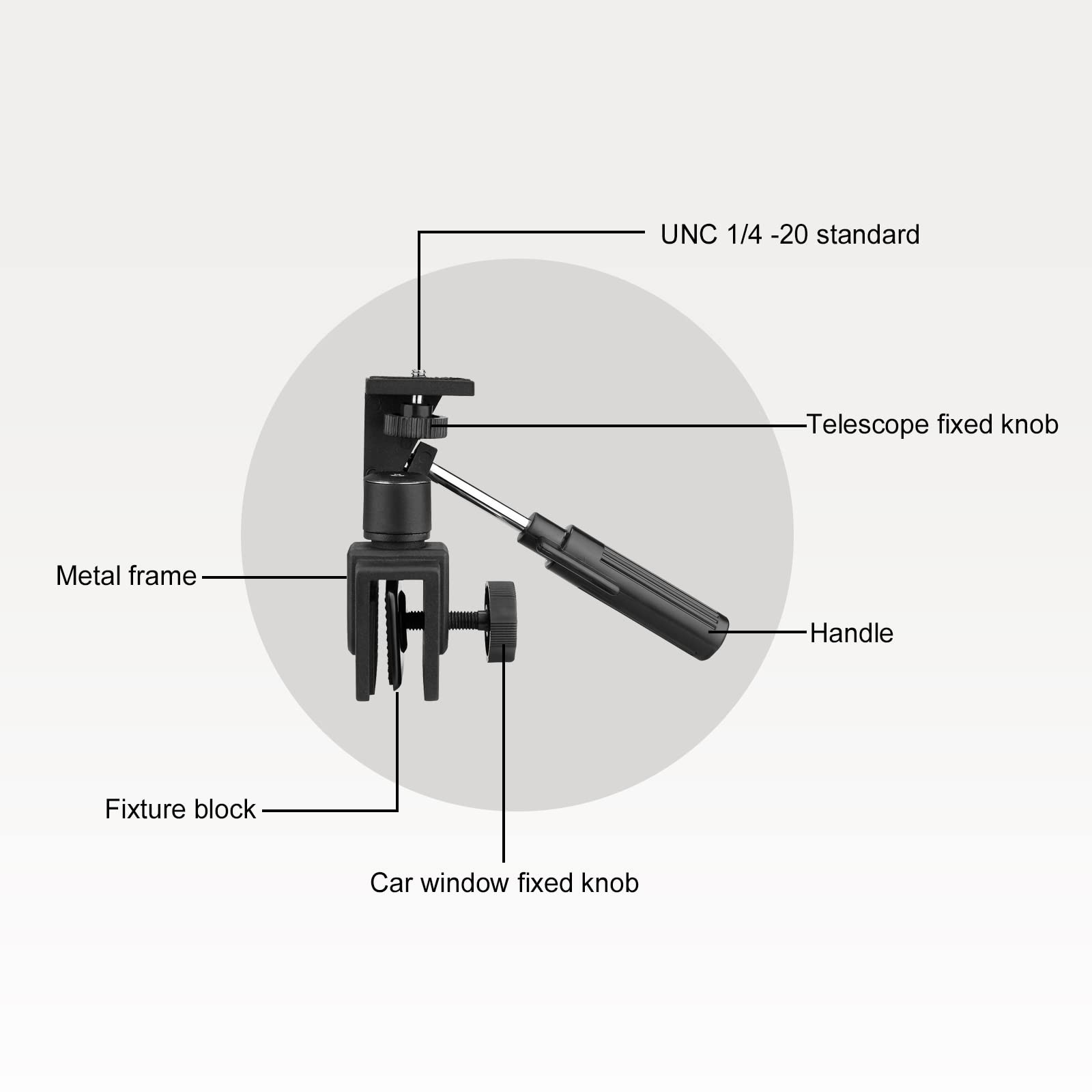Svbony Sv126 Car Window Mount Adjustable Vehicle Clamp Mount Compact For Spotting Scope Monocular Binocular Telescope Slr Camera With Mounting Thread