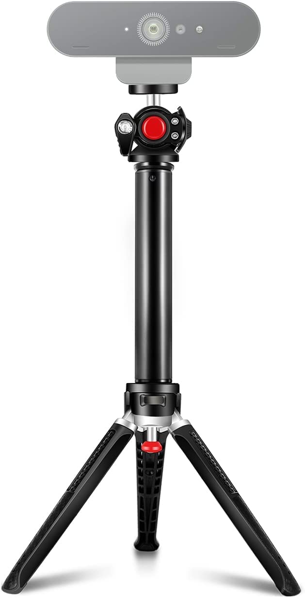 Etour Webcam Tripod Stand, 3 Levels Extendable Desktop Web Camera Mount With Phone Holder/Ball Head, Lightweight Portable Vlog Travel Selfie Stick Handle Grip For Logitech Webcam C922 C920 Brio Ring Light
