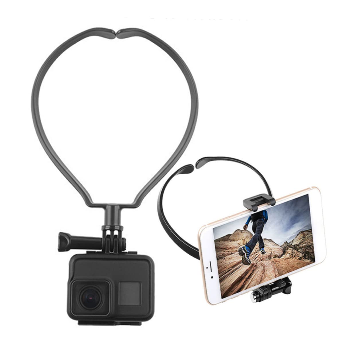 Osaladi Neck Hanging Stabilizer Phone Camera Hanging Clip For Plastic Neck Clamp Recording Bracket Black