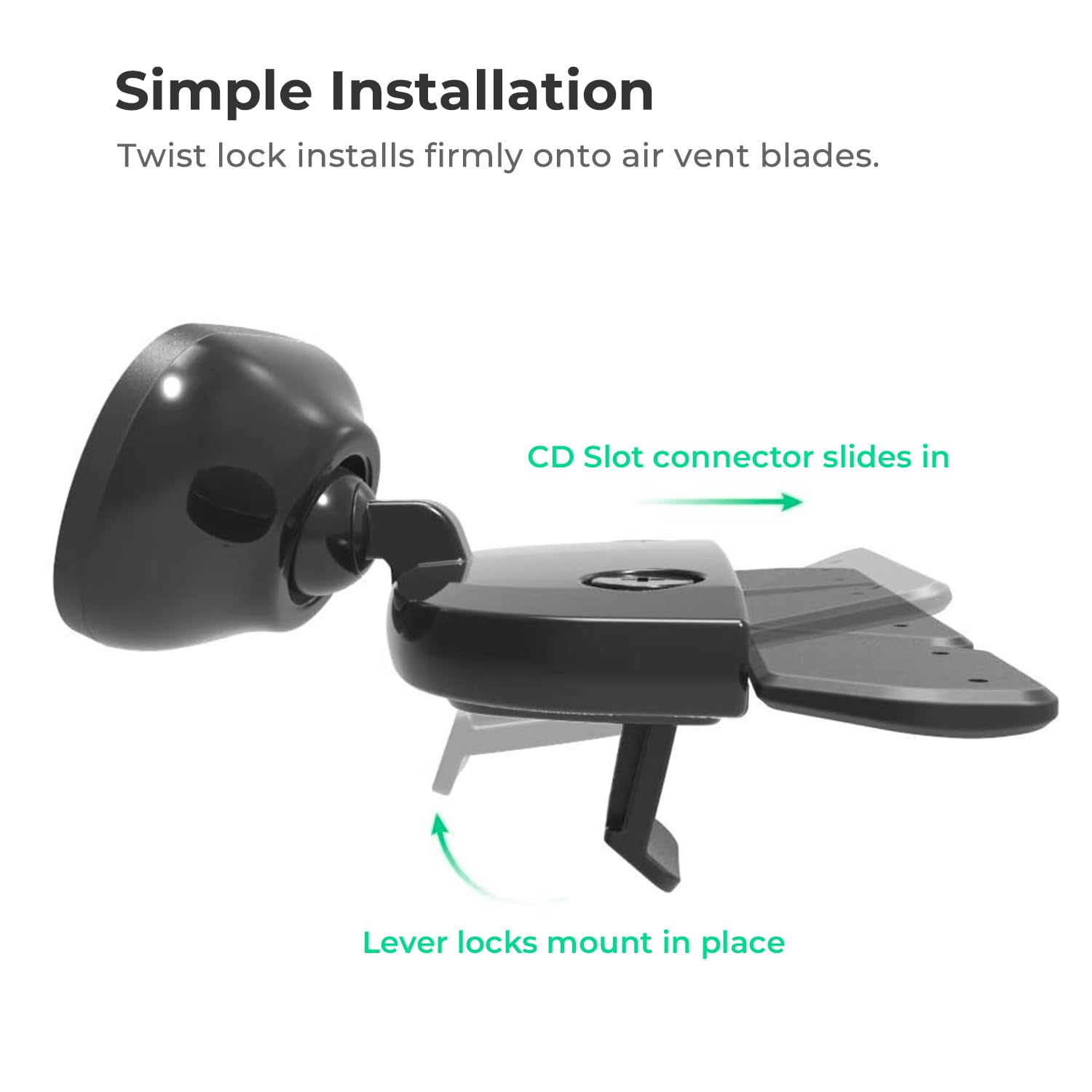 Iottie Itap 2 Magnetic Cd Slot Car Mount Holder, Cradle For Samsung Galaxy S22, Google Pixel 7, Motorola Moto G, Oneplus 10, Sony Xperia & Other Android Smartphones, Black