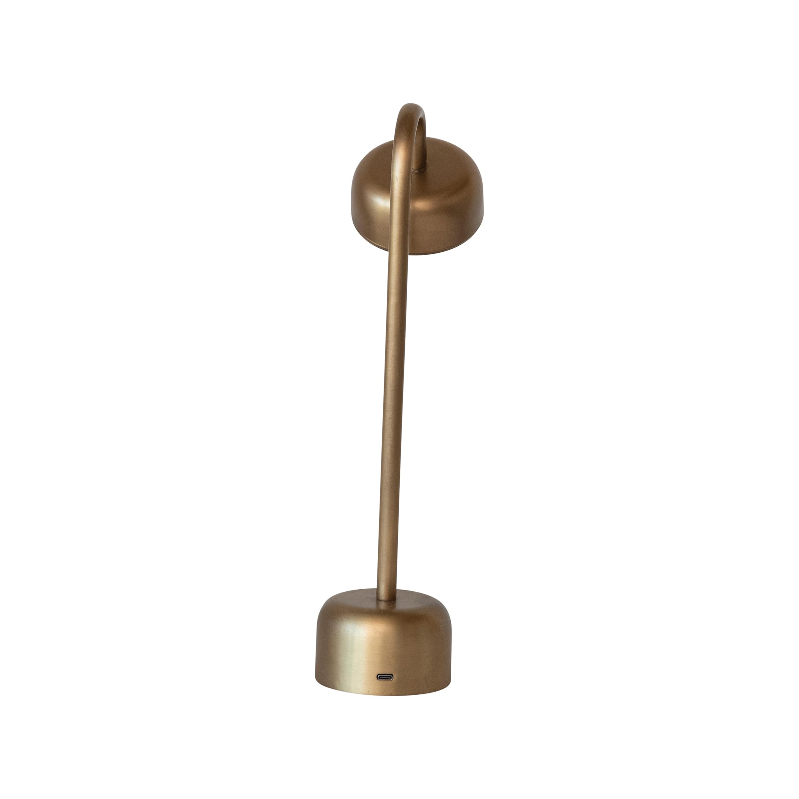 Creative Co-Op Metal Led Table Lamp With Touch Sensor And Adjustable Head In Antique Brass Finish, Gold