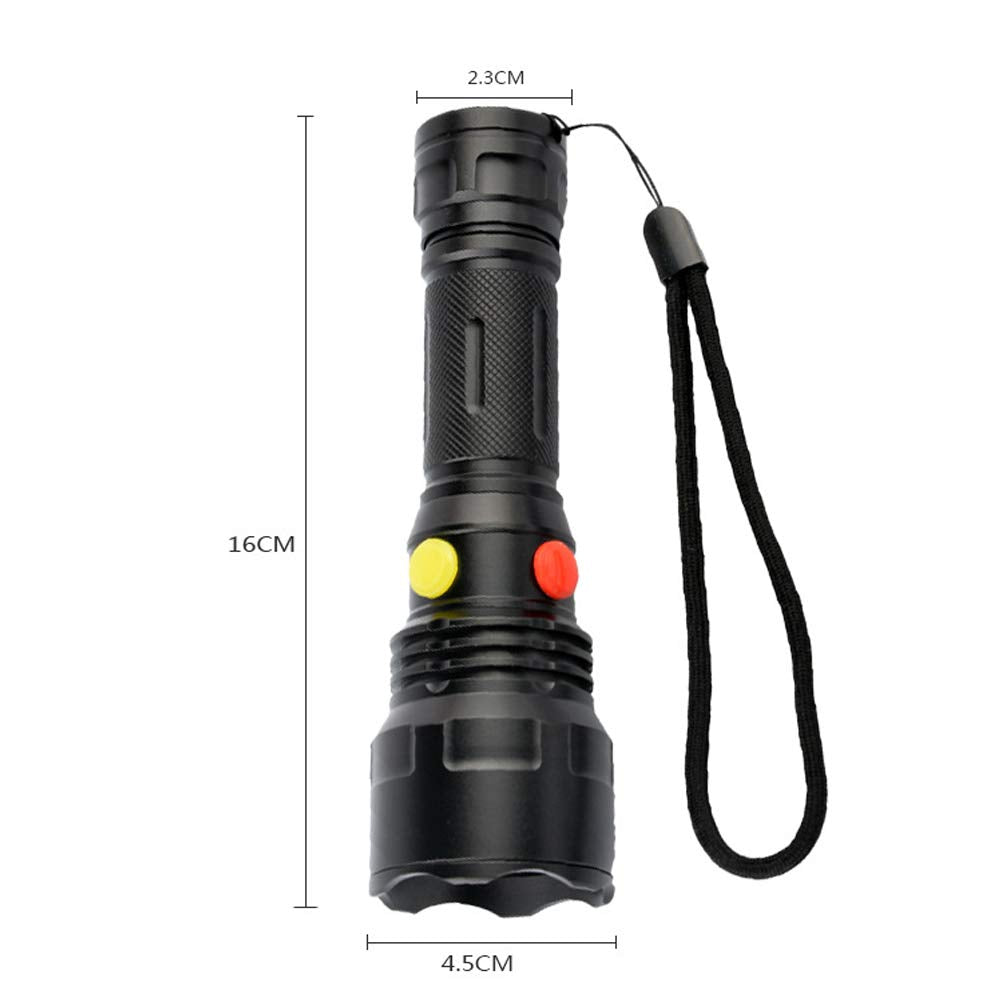 Bestsun 4 Color In 1 Outdoor Flashlight With Red Green White Yellow Light, Multiple Color Flashlights Road Signal Torch For Night Vision, Camping, Hiking, Fishing