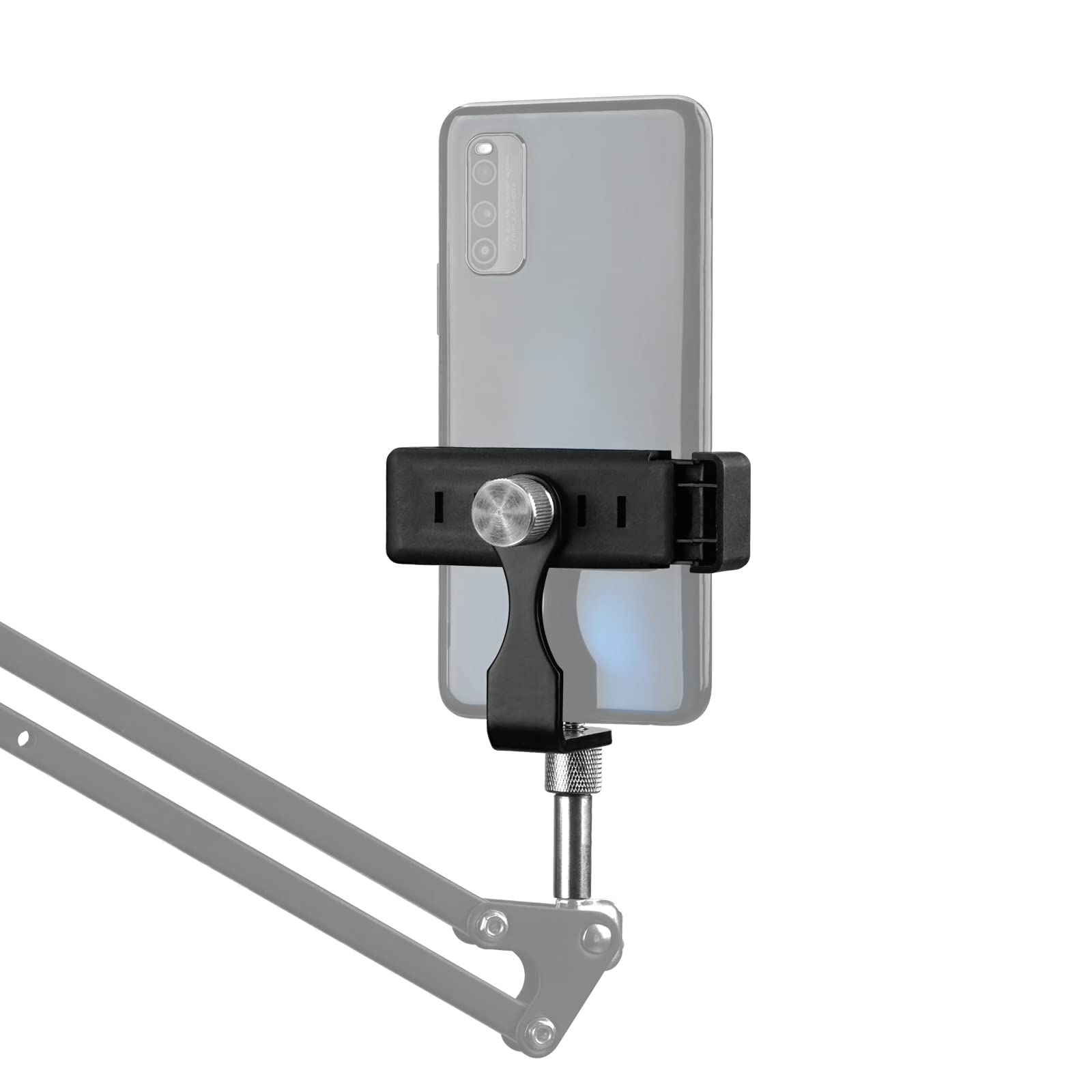 Geekria For Creators Smartphone Tripod Mount Adapter With 1/4 Inch Mount Screw, Phone Holder For Microphone Arm Stand, Tripods, Camera Stand, Compatible With Apple Íphone 16/16 Plus, 15