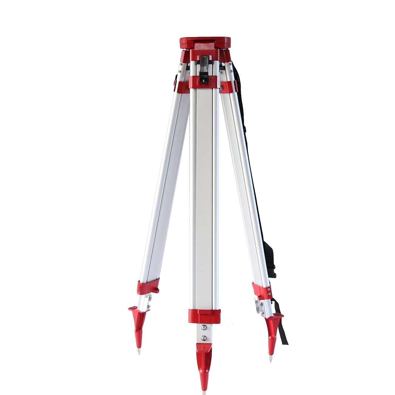 Mountlaser Surveying Tripod, Aluminum Survey Tripod With 5/8-Inch 11-Threaded Flat Head Quick Clamp For Auto Level Theodolite