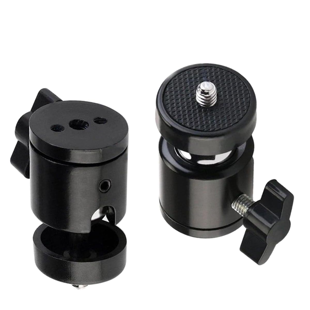Fotasy 2 Pcs 360° Rotating Swivel Mini Ball Head Ballhead With 1/4" Screw, Mount Bracket Holder Tripod, Aluminium Alloy 2.5Oz Light Weight, Loads 4 Lbs, Compatible With Dslr Smartphone, Action Cameras
