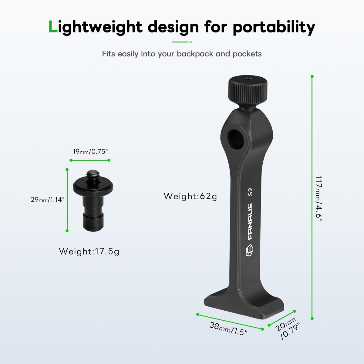 Fanaue S2-01 Binocular Tripod Adapter With 1/4-20" Thread Compatible With Porro Binoculars And Arca Ball Heads, Universal Quick Release For Bird Watching, Hunting, Astronomy, Animal Observation Ect.