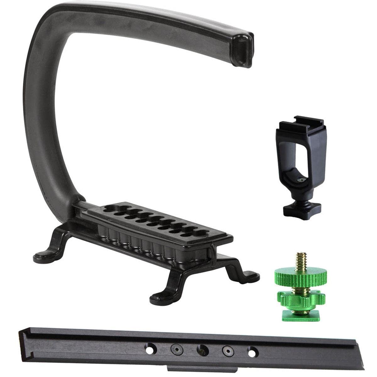 Cam Caddie Scorpion Ex Video Camera Stabilizing Handle Kit With Included Smartphone And Gopro Compatible Mounts - Starter Bundle - Black