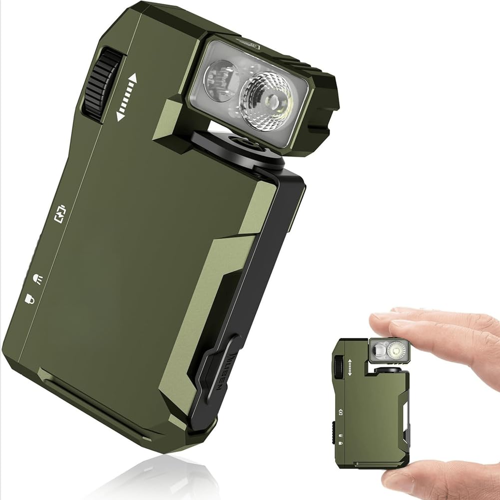 Neoefogr G5 Edc Everyday Carry Flashlight, Ip68 Waterproof Mini Pocket-Sized Led Light — 400 Lumens, Rechargeable Metal Magnetic Keychain Light With 180° Rotation For Emergency, Backpacking (2Black)
