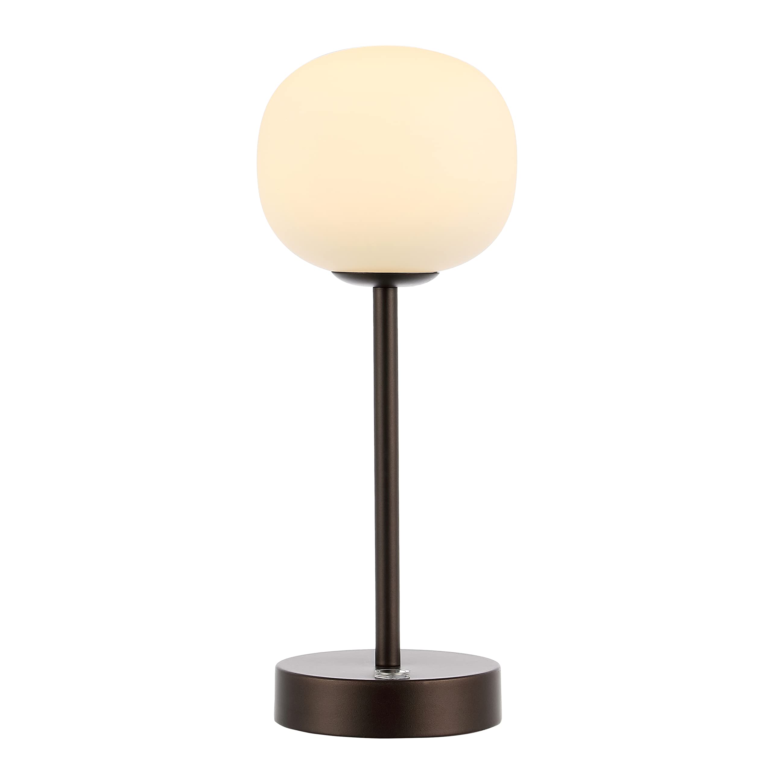 Jonathan Y Jyl7108B Natalia 12.25" Bohemian Farmhouse Iron Rechargeable Integrated Led Table Lamp Contemporary Bedside Desk Lamp For Bedroom Living Room Office, Oil Rubbed Bronze/White