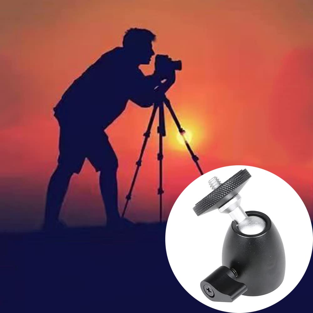 Coret Mini Head Ball With 1/4" Screw 360 Degree Aluminum Rotating Swivel Mini Tripod Head Ball For Camera Camcorder Smart Phone Led Light Stand Microphone