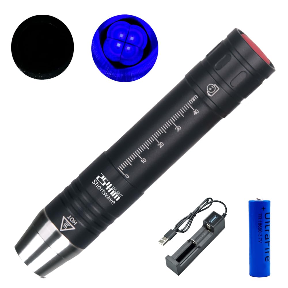 Wondsunson 8 Watts Uv Led Shortwave Ultraviolet Light 254Nm Minerals Phosphor Detector Zwb3 Filtered Led Flashlight