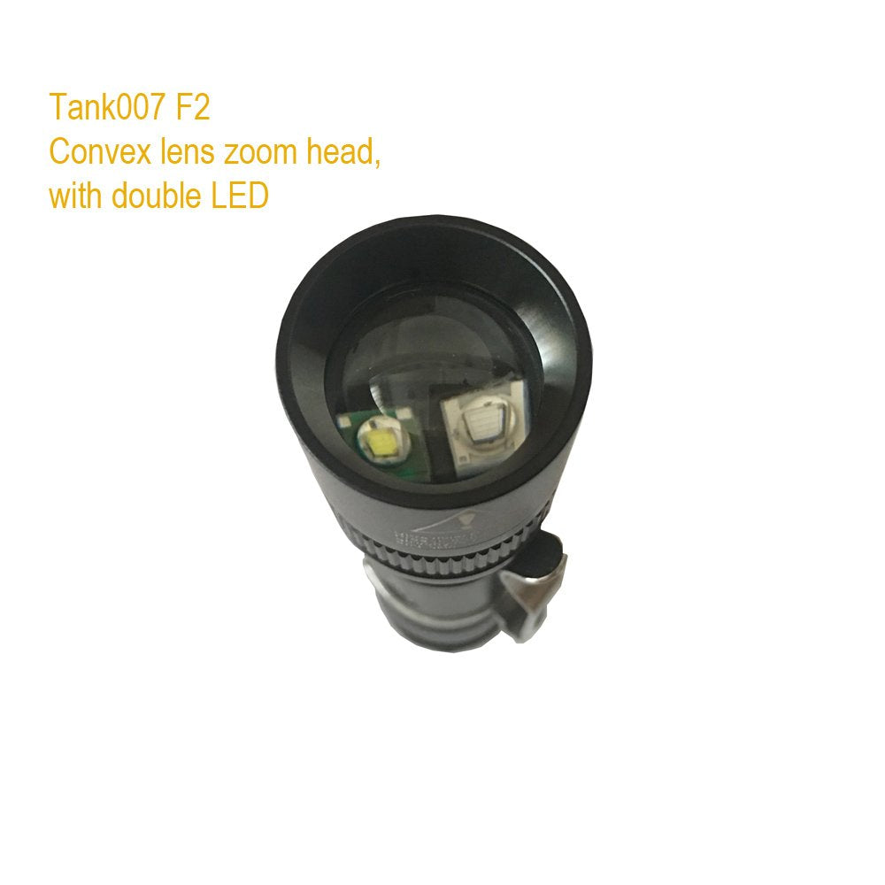 Tank007 1Aa Battery Zoom Flashlight Double Led Uv Flashlight Lighting & Fluorescence Detector Utility With Pocket Clip