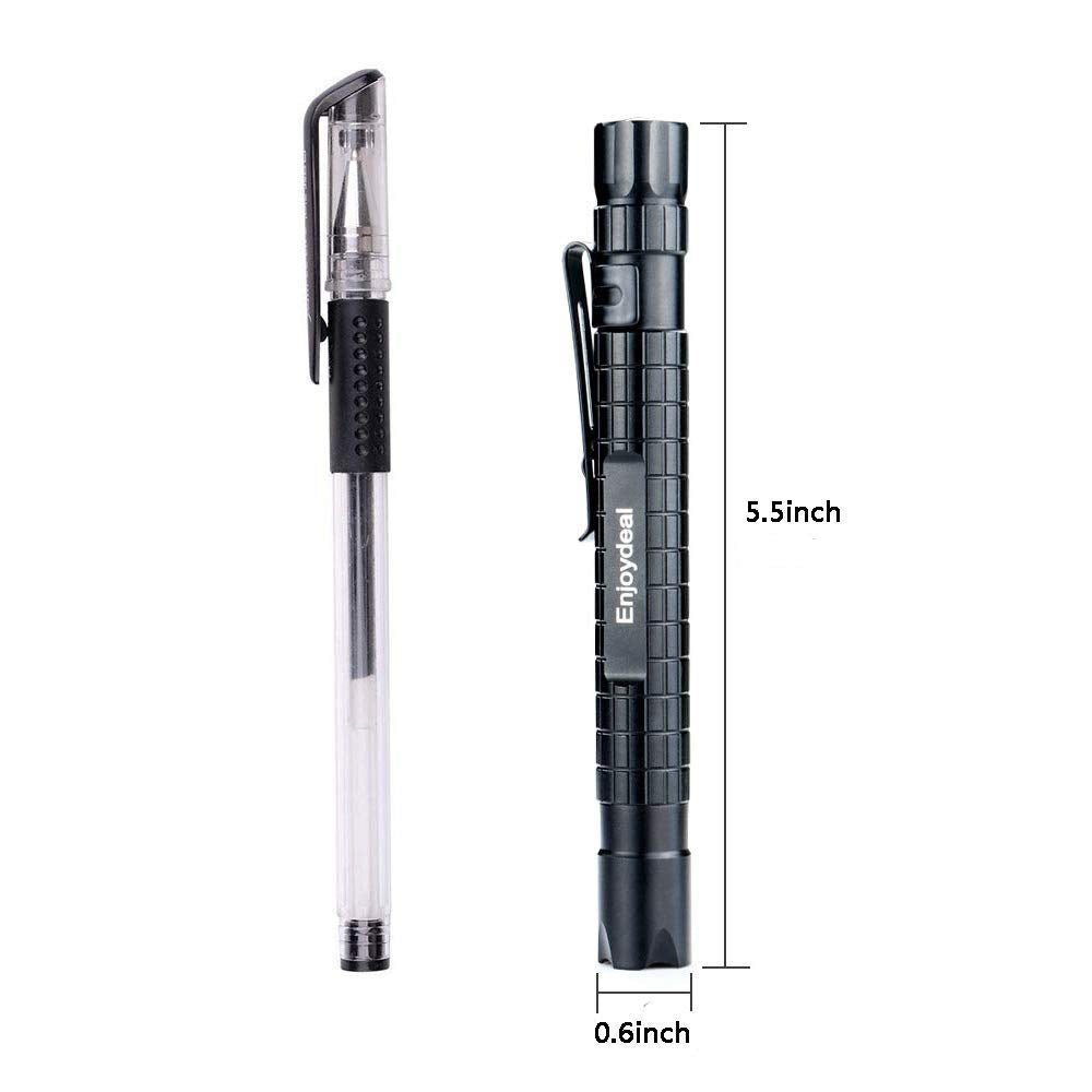 Enjoydeal 5Pcs Led Pen Light Flashlight Ultra Slim 1000Lm Penlight Waterproof Pocket Flashlight For Indoor Outdoor Inspection Work Repair And Emergency 5.5Inch