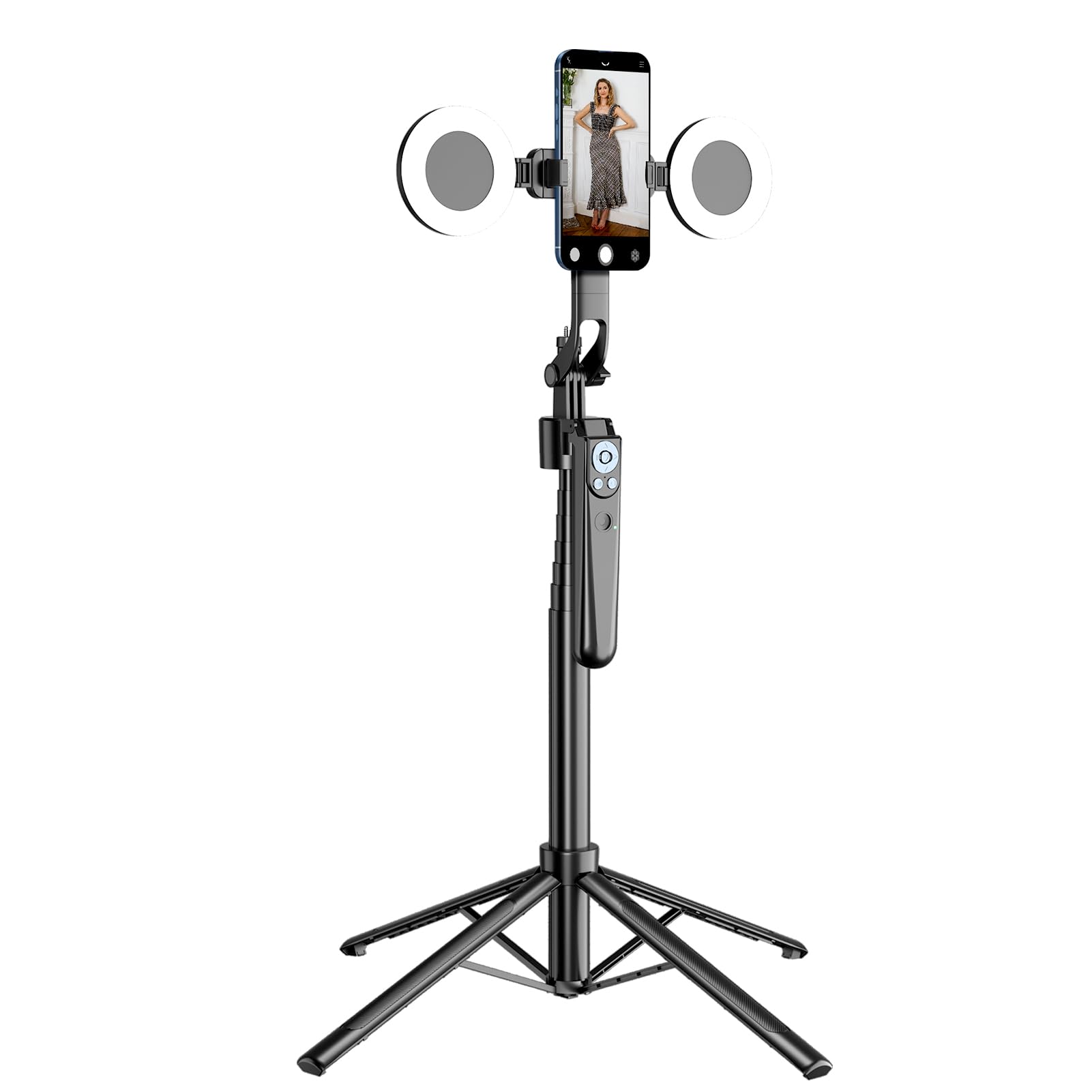 Etibig 71'' Auto Face Tracking Tripod For Iphone 360° Rotation Tripod With Wireless Remote And Gesture Controls，Motion Sensor Phone Stand With Light Applied To Youtube, Tiktok, Facetime