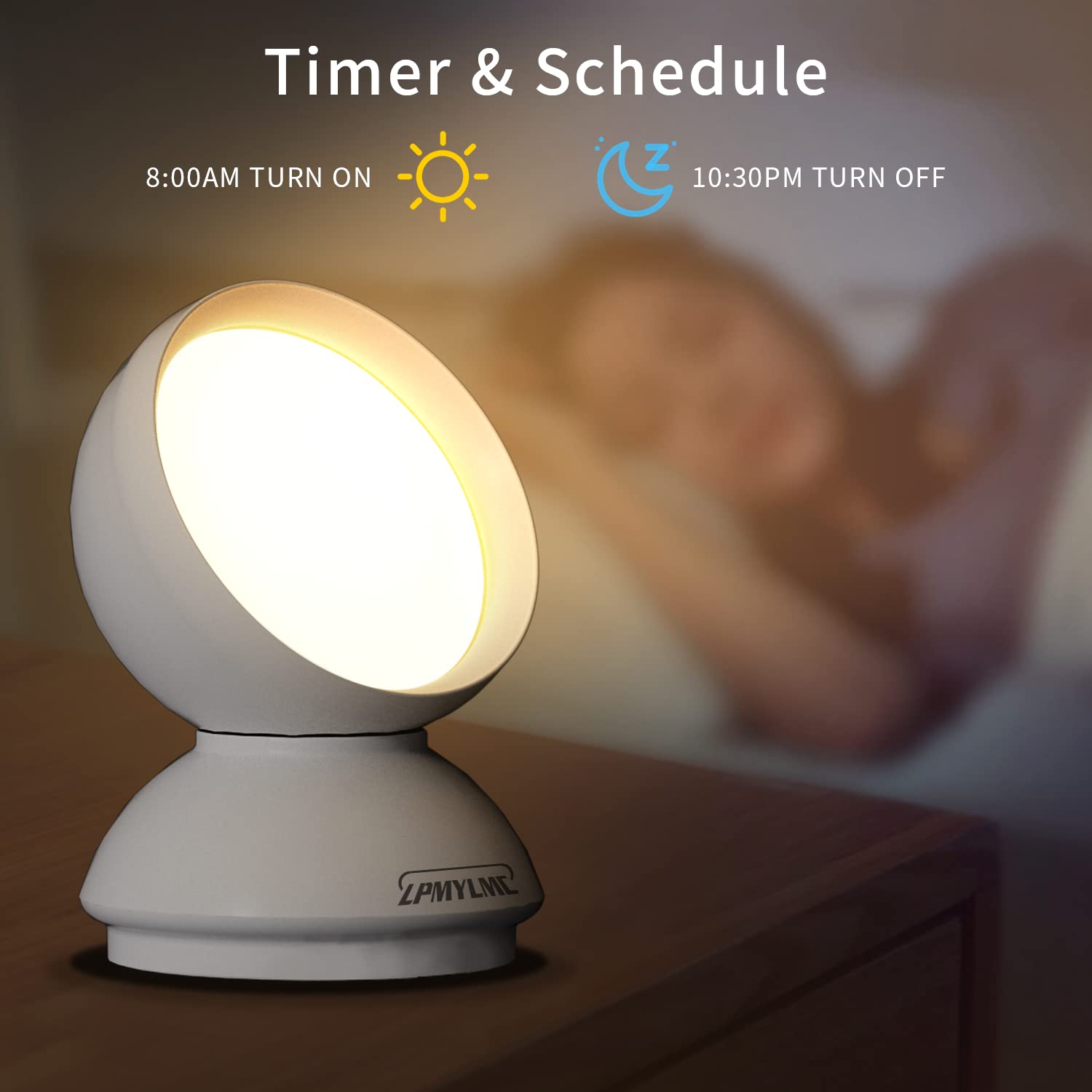 Lpmylmc Smart Night Light Table Lamp With Rgbww, Portable Voice Control Led Dimmable Bluetooth Table Lamp, Compatible With Alexa & Google Assistant For Bedroom, Living Room, Gaming, Decoration
