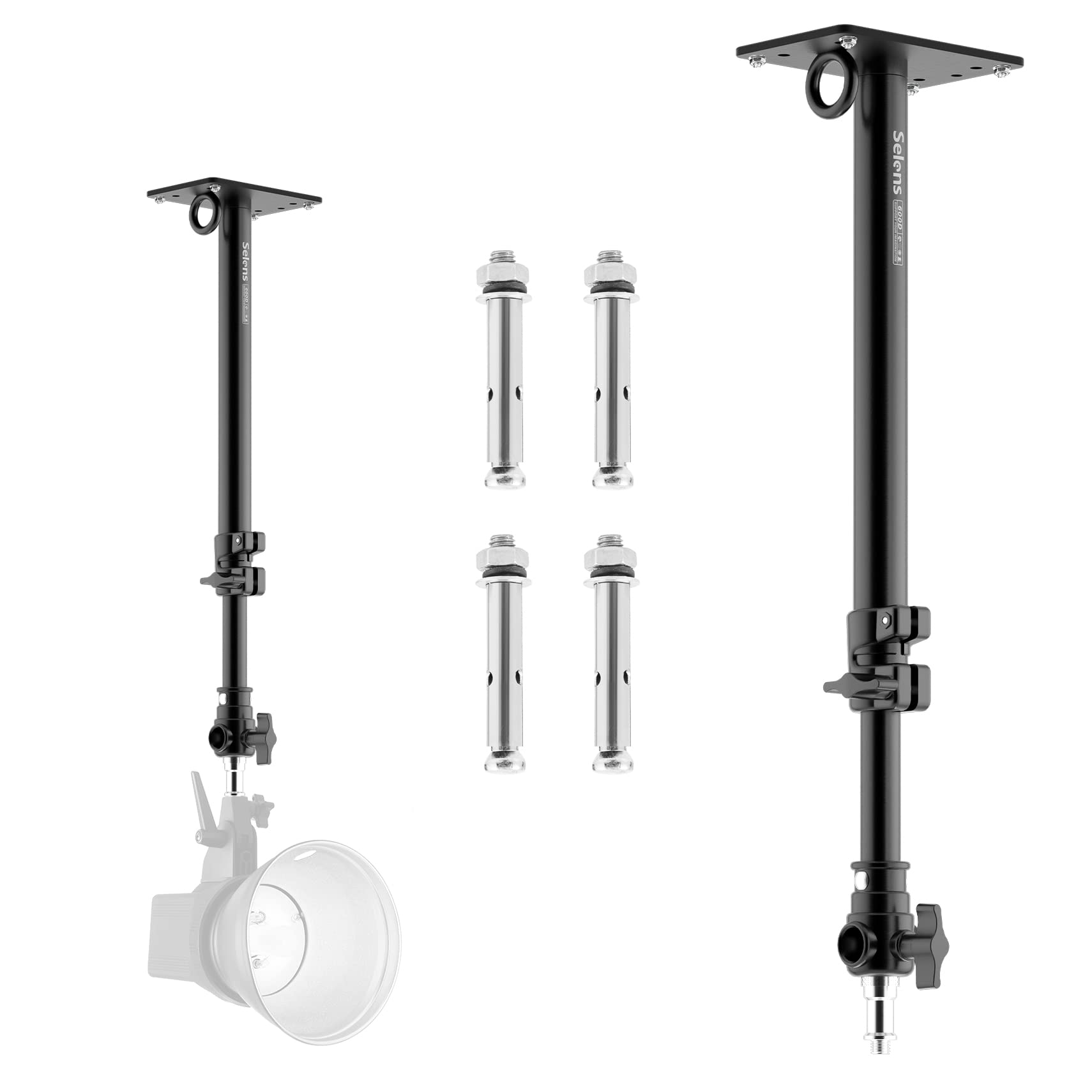 Meking Selens Photography Studio Wall Mount, Camera Wall Ceiling Mount Boom Arm Up To 22" For Photo Video Monolights, Umbrellas, Reflectors, Overhead With 3/8" 1/4" Thread