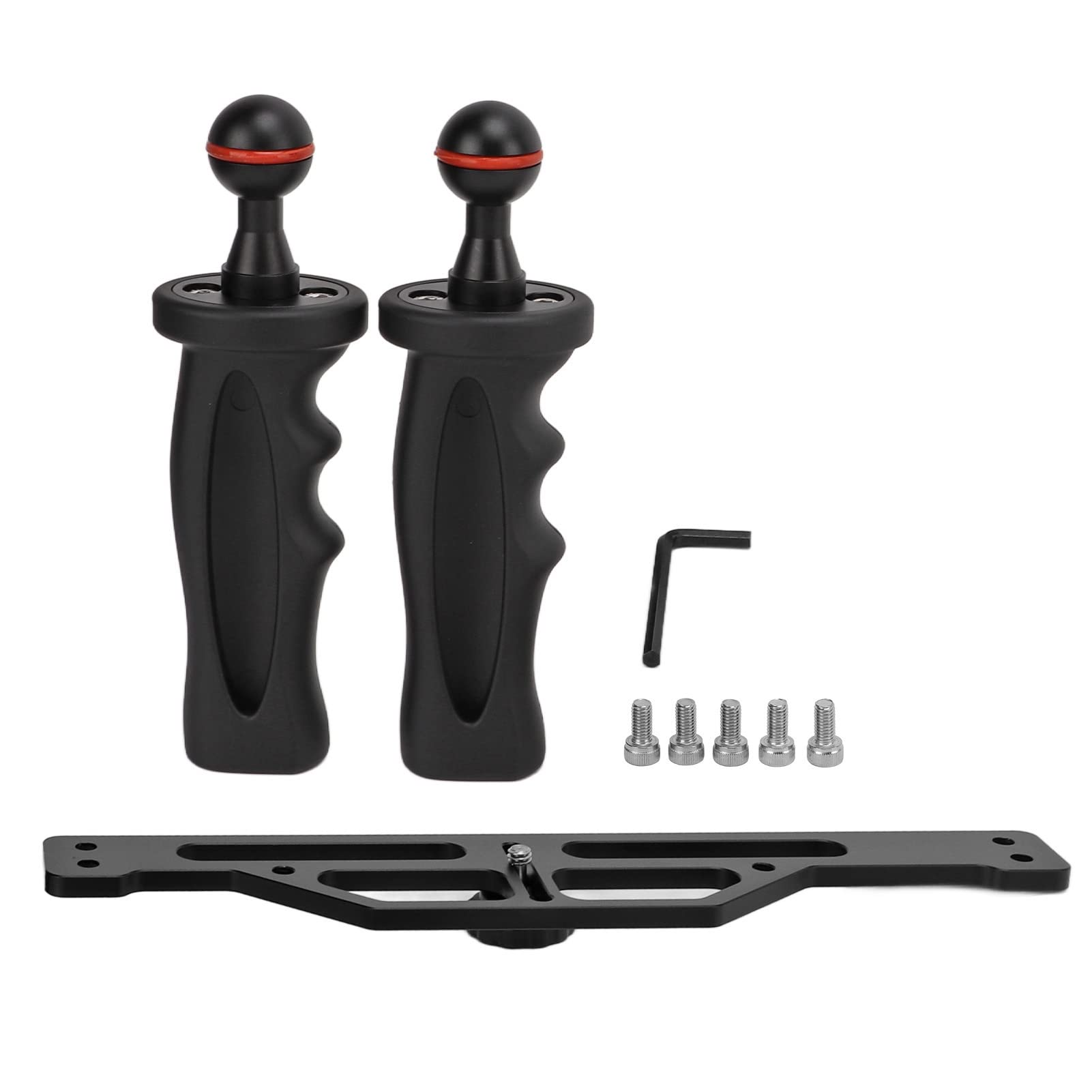 Acouto Dual Handle Aluminium T Stabilizer Rig For Der Camera Housing Case Tray Dual Handheld Stabilizer For Diving Photography